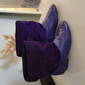 Purple Leather/Suede Booties